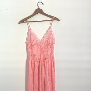 Vintage Interludes Pink Floor Length Night Gown